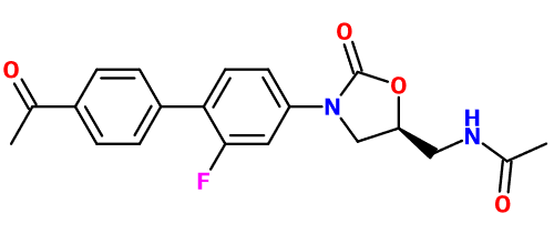 (image for) MC005275 N-{[(5S)-3-{4'-Acetyl-2-fluoro-[1,1'-biphenyl]-4-yl}-2-oxo-1,3-oxazolidin-5-yl]methyl}acetamide